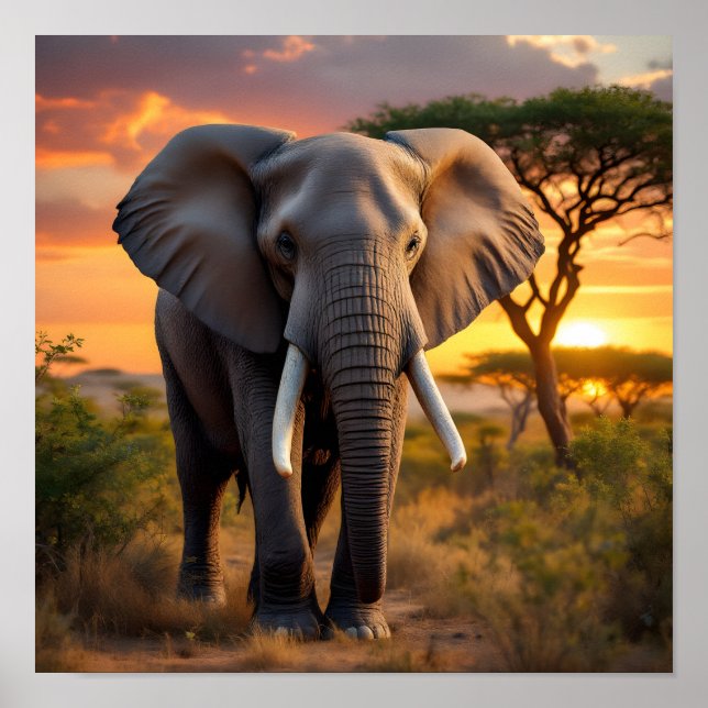 Póster Elefante de toro africano (Frente)