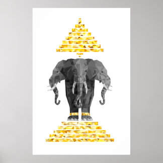 Póster Elefante de tres cabezas