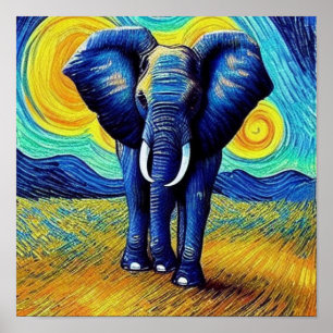 Póster Elefante de Van Gogh  