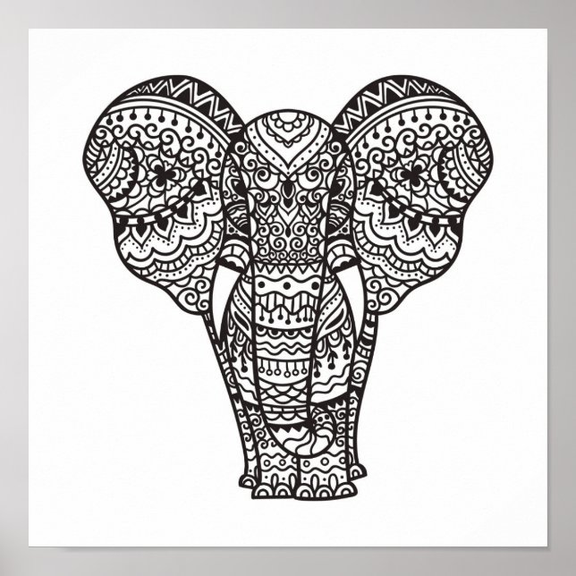 Póster Elefante decorativo 2 (Frente)