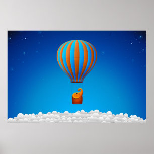 Póster Elefante del vuelo