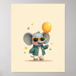 Póster Elefante dulce Safari Nursery Wall Art