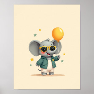 Póster Elefante dulce Safari Nursery Wall Art