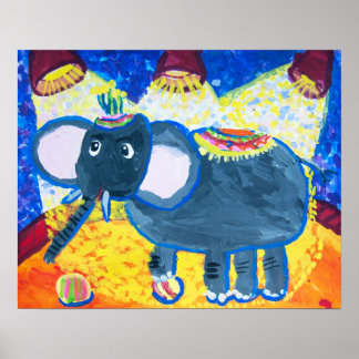 Póster Elefante en el circo