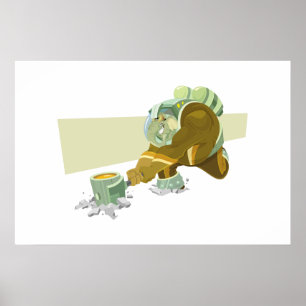 Póster Elefante espacial