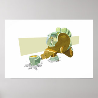 Póster Elefante espacial