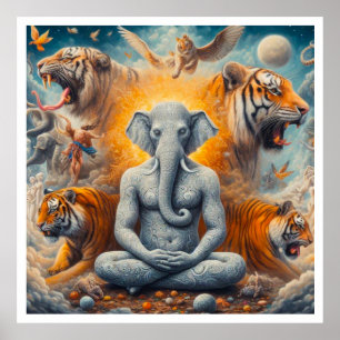 Póster elefante espiritual
