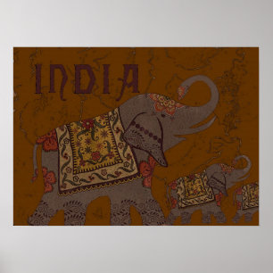Póster Elefante indio