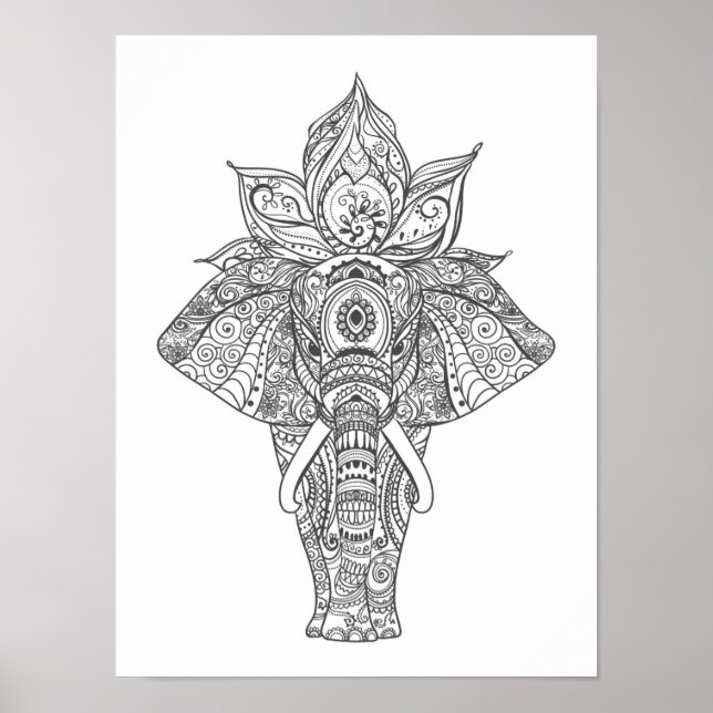 Póster Elefante inspirado 3 (Frente)
