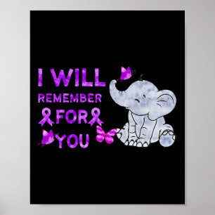 Póster Elefante Lindo de Concienciación Me Recordarás Par