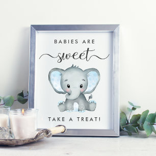 Póster Elefante lindo recibe una gran ducha de bebé