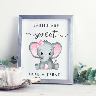 Póster Elefante lindo se lleva una gran ducha de bebé