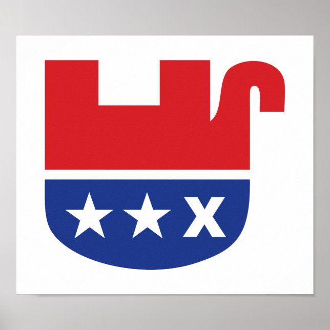 Póster Elefante muerto republicano contra Trump (Frente)