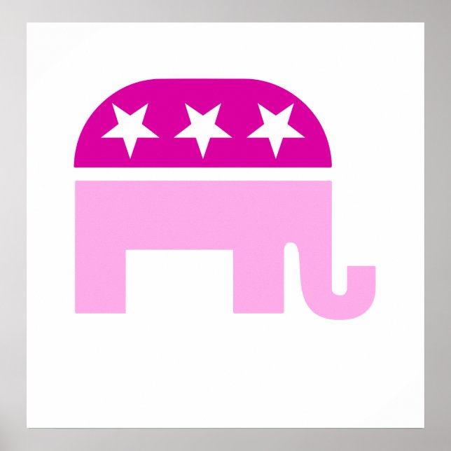Póster Elefante original republicano rosa (Frente)