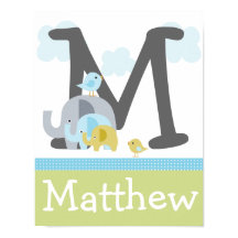 Elefante Personalizado Amor Inicial/Nombre Poster
