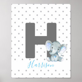 Póster Elefante Personalizado Personalizada Nursera Nombr