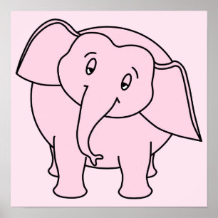 Póster Elefante Pink Sleepy. Personalizado.