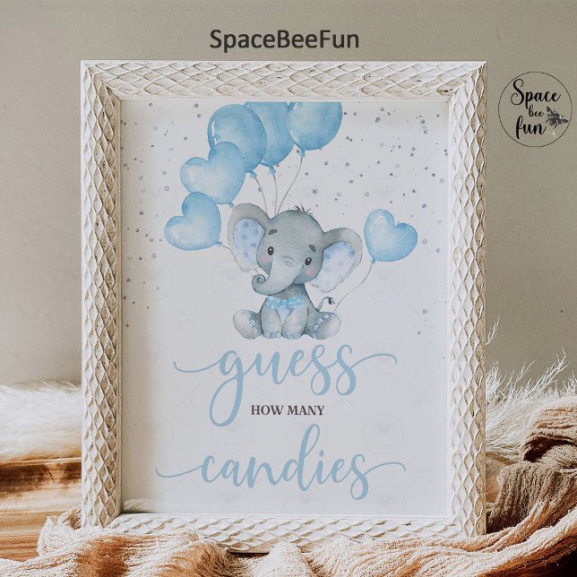 Póster Elefante Poster Baby Shower Safari Elephant (elephant invitation,elephant baby shower sign,elephant boy baby shower,theme elephant,safari animals)
