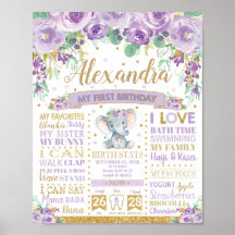 Elefante Púrpura Primer Cumpleaños Historias de Na