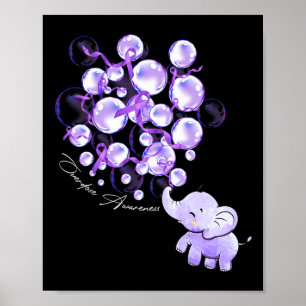 Póster Elefante que sopla leones morados sobredosis Aware
