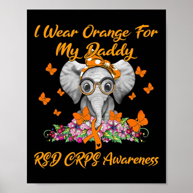 Póster Elefante Que Uso Naranja Para Mi Papi Rsd Crps Con (Frente)