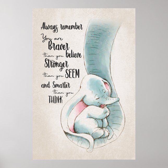 Póster Elefante Recuerda Siempre Que Eres Bravo (Frente)