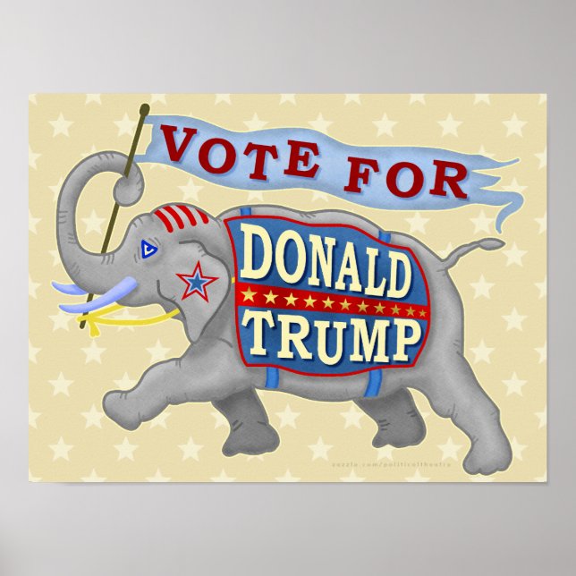 Póster Elefante republicano Donald Trump presidente 2024 (Frente)