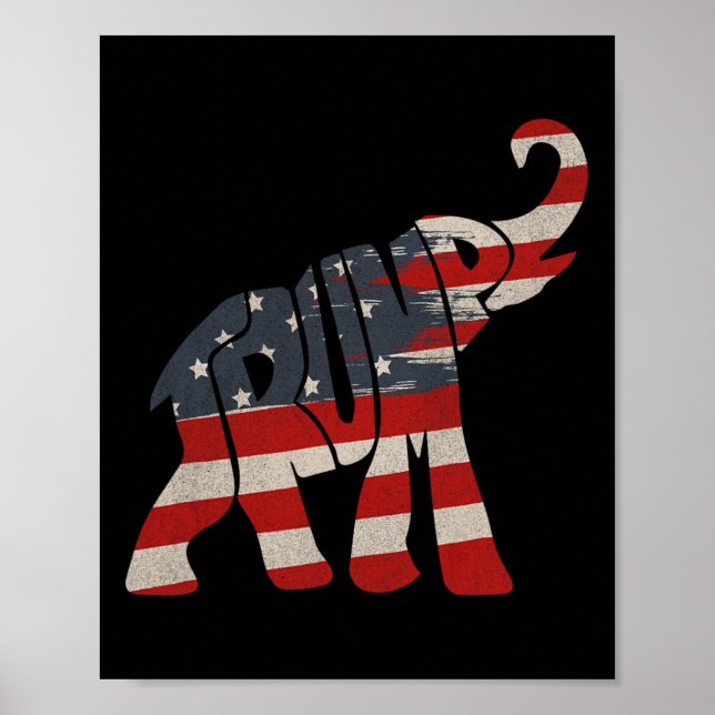 Póster Elefante republicano Trump 2024 (Frente)