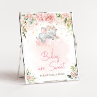 Elefante rosa Floral Baby Shower Los bebés son dul