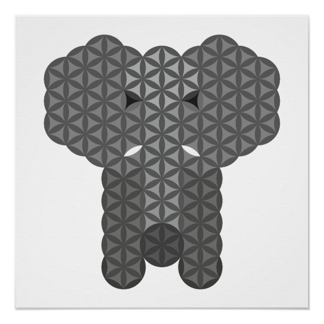 Póster Elefante sagrado de la vida. (Anverso)