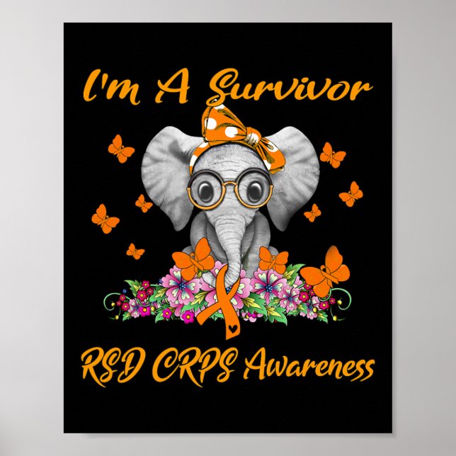 Póster Elefante Soy Sobreviviente Rsd Crps Sensibilizació (Frente)
