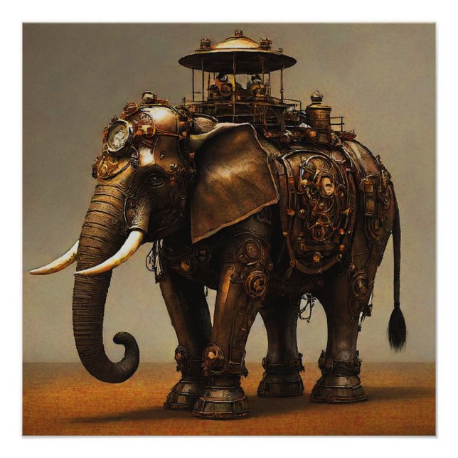 Póster Elefante Steampunk I (Anverso)