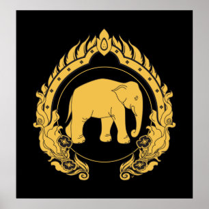 Póster Elefante tailandés