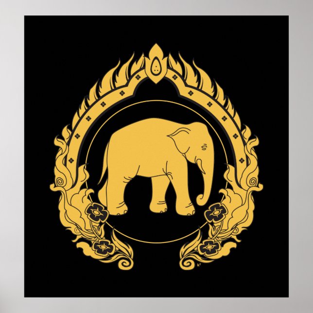 Póster Elefante tailandés (Frente)