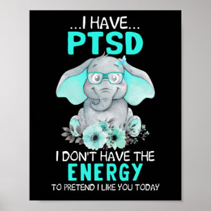 Póster Elefante Tengo Conciencia Sobre El PTSD