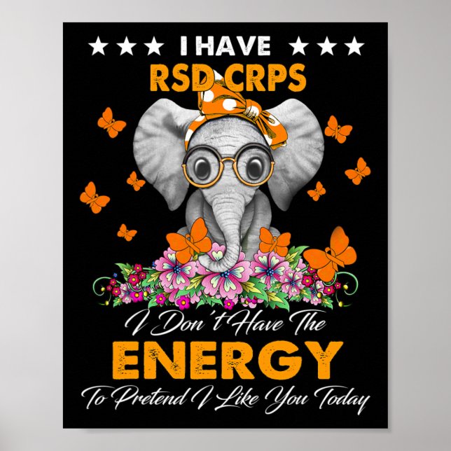 Póster Elefante Tengo regalos de concientización de RSD C (Frente)