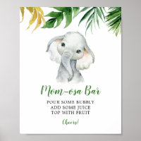 Elefante tropical Bar Baby Shower Mom-osa