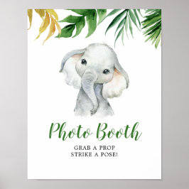 Póster Elefante tropical Rótulo de cuerpo fotográfico Bab