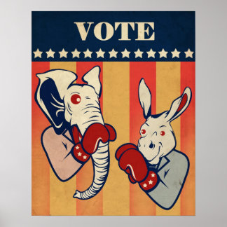 Póster Elefante vs. burro