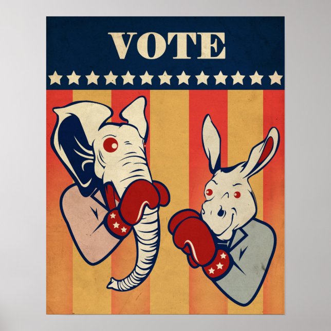 Póster Elefante vs. burro (Frente)