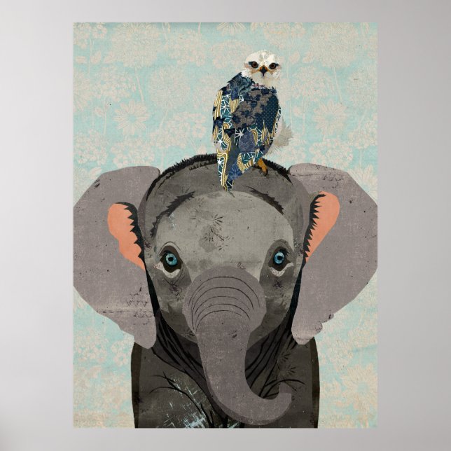 PÓSTER ELEFANTE Y FALCON (Frente)