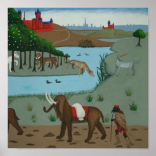 Póster Elefante y Unicornio