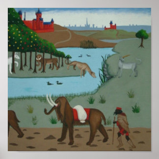 Póster Elefante y Unicornio