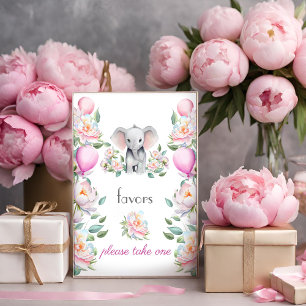 Póster Elefantes bebés, globos favoritos