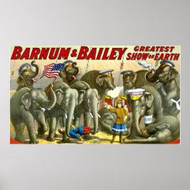 Póster Elefantes de época de Barnum Bailey