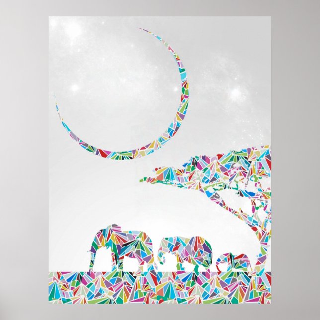 Póster Elefantes de la sabana (Frente)