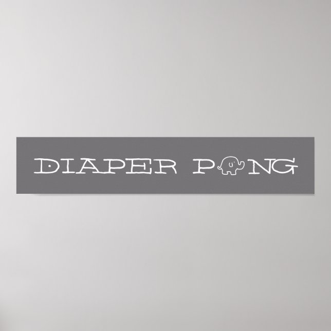 Póster Elefantes grises Diaper Pong Game Rótulo (Frente)