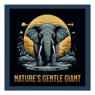 Póster Elefantes La Gentil Gigante de la Naturaleza