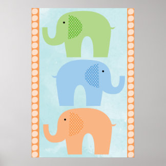 Póster Elefantes Niño o Poster de enfermería Chica
