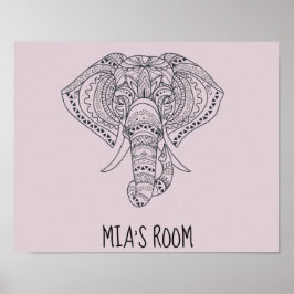 Póster Elefantes tribales de animales africanos